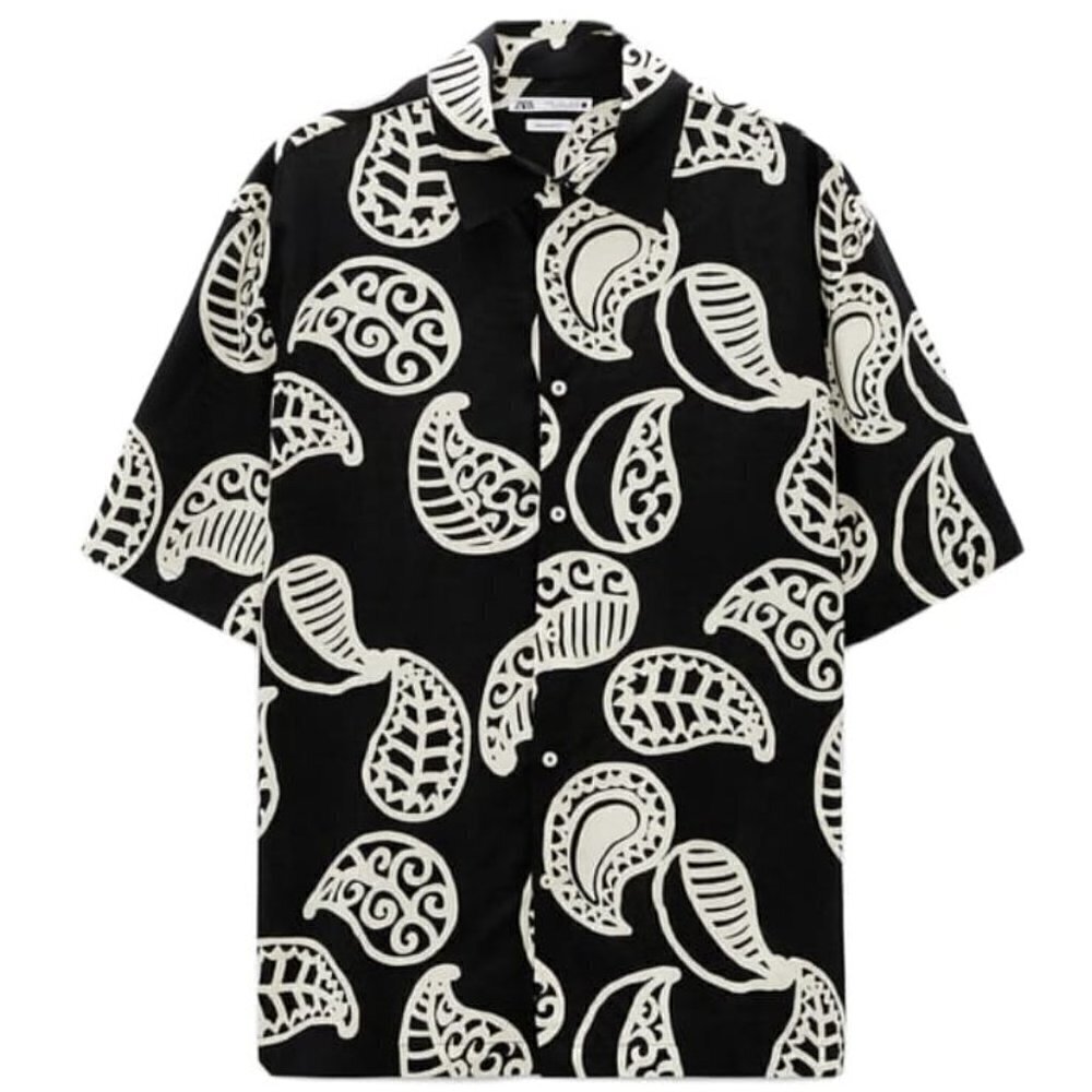 NWT ZARA PAISLEY PRINT SHIRT BLACK | 5566/114